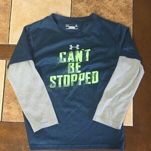 Under Armour Kids Long Sleeve Shirt - Blue and Gray